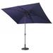 wtressa Adjustable Tilt Led Lights Blue Rectangular Patio Large Umbrella For Beach Outside Outdoor in Blue/Navy | 79 H x 118.5 W x 98.5 D in | Wayfair
