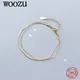 WOOZU 925 Sterling Silver Golden Double Layer Snake Bone Chain Bracelets For Women Personality