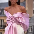 UNIZERA2024 Spring New Product Women's Fashion and Elegance Versatile Casual One Shoulder Bra Shirt