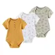 New Born Unisex Bodysuits 2023 Baby Girl Clothes Set 3Pieces Cotton Baby Boy Clothes Short Sleeve