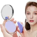 Lavender Matte Powder Oil Control Face Pressed Powder Long Lasting Compact Powder With Powder Puff