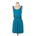 Lush Casual Dress - A-Line: Teal Solid Dresses - Women's Size Small