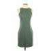 A New Day Casual Dress - Sheath Crew Neck Sleeveless: Green Print Dresses - Women's Size X-Small