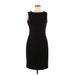 Calvin Klein Casual Dress - Sheath High Neck Sleeveless: Black Solid Dresses - Women's Size 8
