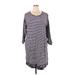 Carole Hochman Casual Dress - Mini Scoop Neck 3/4 sleeves: Gray Print Dresses - Women's Size 1X