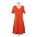 Sahalie Casual Dress - A-Line: Orange Tweed Dresses - Women's Size Small