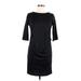 Pink Blush Casual Dress - Shift: Black Solid Dresses - Women's Size Medium