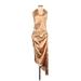 Helmut Lang Casual Dress - Midi Scoop Neck Sleeveless: Gold Print Dresses - Women's Size 0