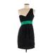 Max and Cleo Cocktail Dress - Mini: Black Color Block Dresses - Women's Size 6