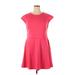 Gap Casual Dress - Mini Crew Neck Short sleeves: Pink Print Dresses - Women's Size 16