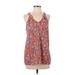 Pixley Casual Dress - Shift V Neck Sleeveless: Red Print Dresses - Women's Size Small - Print Wash