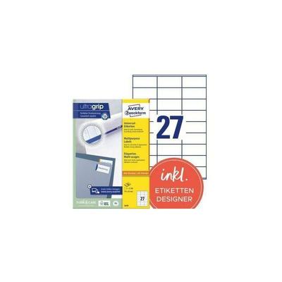 Universaletikett ultragrip 70 x 32 mm (b x h) nicht wieder ablösbar Papier weiß 2.700 Etik./Pack. Image