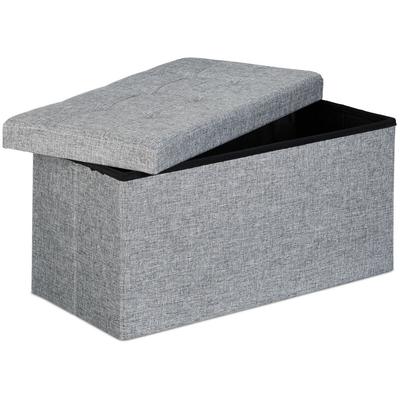 Relaxdays - Faltbare Sitzbank xl, mit Stauraum, Sitzcube mit Fußablage, Sitzwürfel als Image