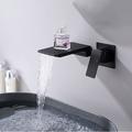 Robinet mitigeur de lavabo de salle de bain mural cascade noir mat, mitigeur de lavabo en laiton massif mitigeur mitigeur un levier robinets de lavabo noir or chrome