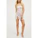 Iridescent Paillette Strapless Minidress