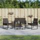 vidaXL Set da Pranzo da Giardino 5 pz con Cuscini in PP Rattan Marrone