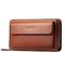 Schwarze Clutch aus Kunstleder für Herren – große Business-Handtasche mit Reißverschluss, Kartenfächern und Münzfach fürs Büro, auf Reisen und zu formellen Anlässen