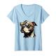 Damen Coole Pitbull Tees | Lustiges Tier-T-Shirt für Pitbull-Liebhaber T-Shirt mit V-Ausschnitt