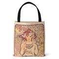 Women's Tote Shoulder Bag Canvas Tote Bag Polyester Outdoor Shopping Daily Print Large Capacity Foldable Lightweight Geometric Folk Mucha - Primroses and Feathers Mucha - Reverie Mucha-Autumn Leaves