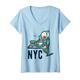 Damen New York State Empire State Szenerie T-Shirt mit V-Ausschnitt