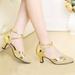 TUTUnaumb Autumn & Winter Hot Sale Women S Ballroom Tango Latin Dancing Shoes Sequins Shoes Social Dance Shoes Boots and Shoes-Gold