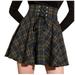 XLZWNU Womens Dresses Vintage Dress for Women Blue Dress Women Women Fashion Retro Punk Plaid Print Skirt Strap Zipper Short Skirt Tennis Skirt Goth Skirt 1Pc Dress Blue M