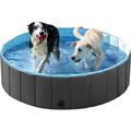 Foldable Hard Plastic Extra Large Dog Pet Bath Swimming Pool Collapsible Dog Pet Pools Bathing Tub Paddling Pool for Large Pets Dogs Cats Black