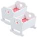 Portable Baby Crib Doll House Cradle Bed Mini Supply Ornaments Cloth Wood 2 Pcs