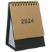 Qumonin 2023-2024 Mini Desk Calendar 18 Months Ruled Blocks Brown Home Office Decor