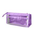 Kbndieu Pencil Pouch for School Supplies Clear Pencil Pouch with Zipper Large Cute Pencil Case Stationery Organizer Pencil Pouch for Girls School Supply Pouch (Purple) on Clearance