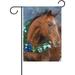 Hidove Garden Flag Horse in Christmas Wreath Seasonal Holiday Yard House Flag Banner 28 x 40 inches Decorative Flag for Home Indoor Outdoor Decor
