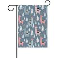 Hidove Garden Flag Colorful Christmas Llamas Seasonal Holiday Yard House Flag Banner 12 x 18 inches Decorative Double Side Flag