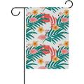 Hidove Flamingo and Summer Flower Double-Sided Printed Garden House Sports Flag - 28x40in Polyester Decorative Flags for Courtyard Garden Flowerpot