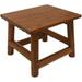 YZboomLife Amber Log Hardwood Acacia Small Rectangular Accent Side End Table for Outdoor Patio and Garden Brown