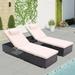 YZboomLife 3 Pcs Patio Chaise Lounge with Coffee Table Cushion&Pillow Outdoor Lounge Chair Chaise Lounger Patio Reclining Chair 5 Angle Adjustment PE Rattan for Courtyards Poolside Ga