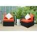 YZboomLife PE Wicker Sofa Outdoor Loveseat 2 Piece Patio Couch with Washable Couch Cushions Outdoor Sectional Sofa Sets