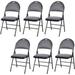 YZboomLife 6 Pack Folding Chairs Heavy Duty Foldable Chairs with Cushioned Seat & Back Padded Dining Chairs with Metal Frame for Indoor Outdoor Home Office Event Wedding Party Gray