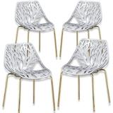 YFbiubiulife Modern Black Dining Chair Birch Sapling Style Chairs for Dining Room Hotels Restaurants Indoor Outdoor Elegant Kitchen Chairs with Gold Legs (2 Black)