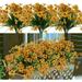 24 Bundles Artificial Flowers Outdoor UV Resistant Faux Silk Spring Flowers No Fade Plastic Greenery Plants for Hanging Planter Garden Porch Window Box Patio Home Decoration (Yellow)