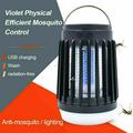 Lindbes Bug Zapper Mosquito Killer Lamp Outdoor Solar Powered Electric Fly Zapper Light Bulb Camping Lantern Waterproof Rechargeable Mosquito Killer Bug Zapper Insect Repellent