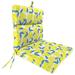 Jordan Manufacturing 44 x 22 Greek Lemon Yellow Fruit Rectangular Outdoor Chair Cushion with Ties and Hanger Loop