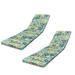 2PCS Set Outdoor Lounge Chair Cushion Replacement Patio Funiture Seat Cushion Chaise Lounge Cushion-Blue flower