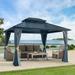 Capri 12*12FT Outdoor Hardtop Gazebo Aluminum Frame Gazebo with Steel Roof Heavy Duty Patio Gazebo All-weather Outdoor Gazebo Weatherproof Rust-proof