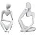 Thinker Statue 2Pcs Modern Thinker Statue Abstract Sculpture Bookshelf Decor Home Desk Decor