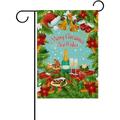 Hidove Garden Flag Christmas Happy Wishes Seasonal Holiday Yard House Flag Banner 28 x 40 inches Decorative Double Side Flag
