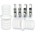 2 Piece Hose Connector Set with Hose Clips - Pool Hose Adapter (2 x 32 to 38 mm Set)