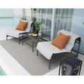 YZboomLife Conversation Patio Set 3 Piece Lounge Chair and Outdoor Indoor Use Weather-Resistant Backyard Porch Garden Poolside Balcony Grey