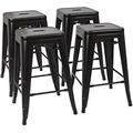 YZboomLife Metal Stools 30 Indoor Outdoor Stackable Barstools Modern Style Industrial Vintage Counter Stools Set of 4 (30 inch Gray)