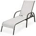 YZboomLife Patio Lounge Chair Outdoor Chaise Lounge with 5 Adjustable Backrest Sturdy Steel Frame Sunbathing Recliner Beach Chair Tanning Chair for Outside Yard Balcony Pool Chair