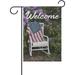 Bestwell Flag on Antique Wicker Chair Garden Flag 12 x 18 Inch Vertical Double Sided Welcome Garden Flag Seasonal Holiday Outdoor Decorative Flag for Patio Lawn Home Decor Farmhouse Party